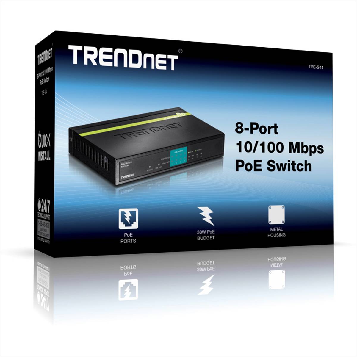 TRENDnet TPE-S44 Unmanaged network switch, Energie Über Ethernet (PoE)