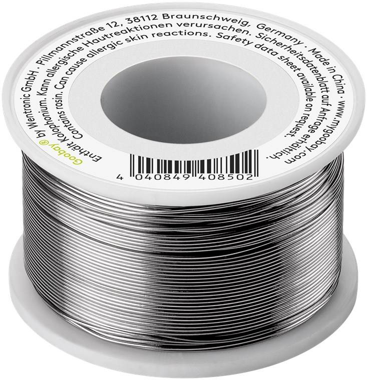Goobay 40850 Lötzinn bleifrei ø 0,56 mm Lötdraht Flussmittel / 0,3 % Silber / 217 °C Schmelzpunkt bleifreies Löten 100g