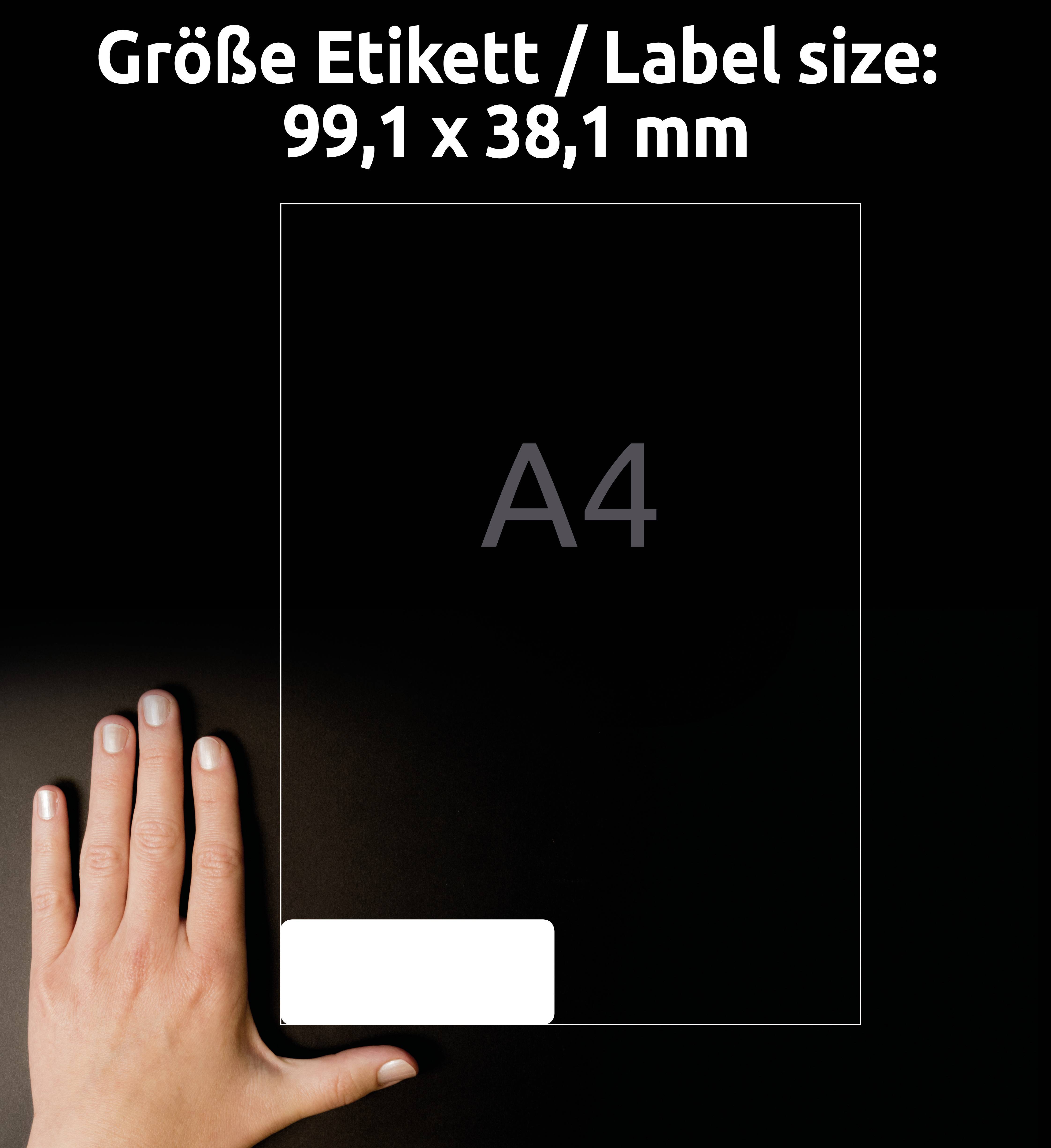 Avery-Zweckform L7163-100 Adress-Etiketten 99.1 x 38.1 mm Papier Weiß 1400 St. Permanent haftend Tintenstrahldrucker, Laserdrucker
