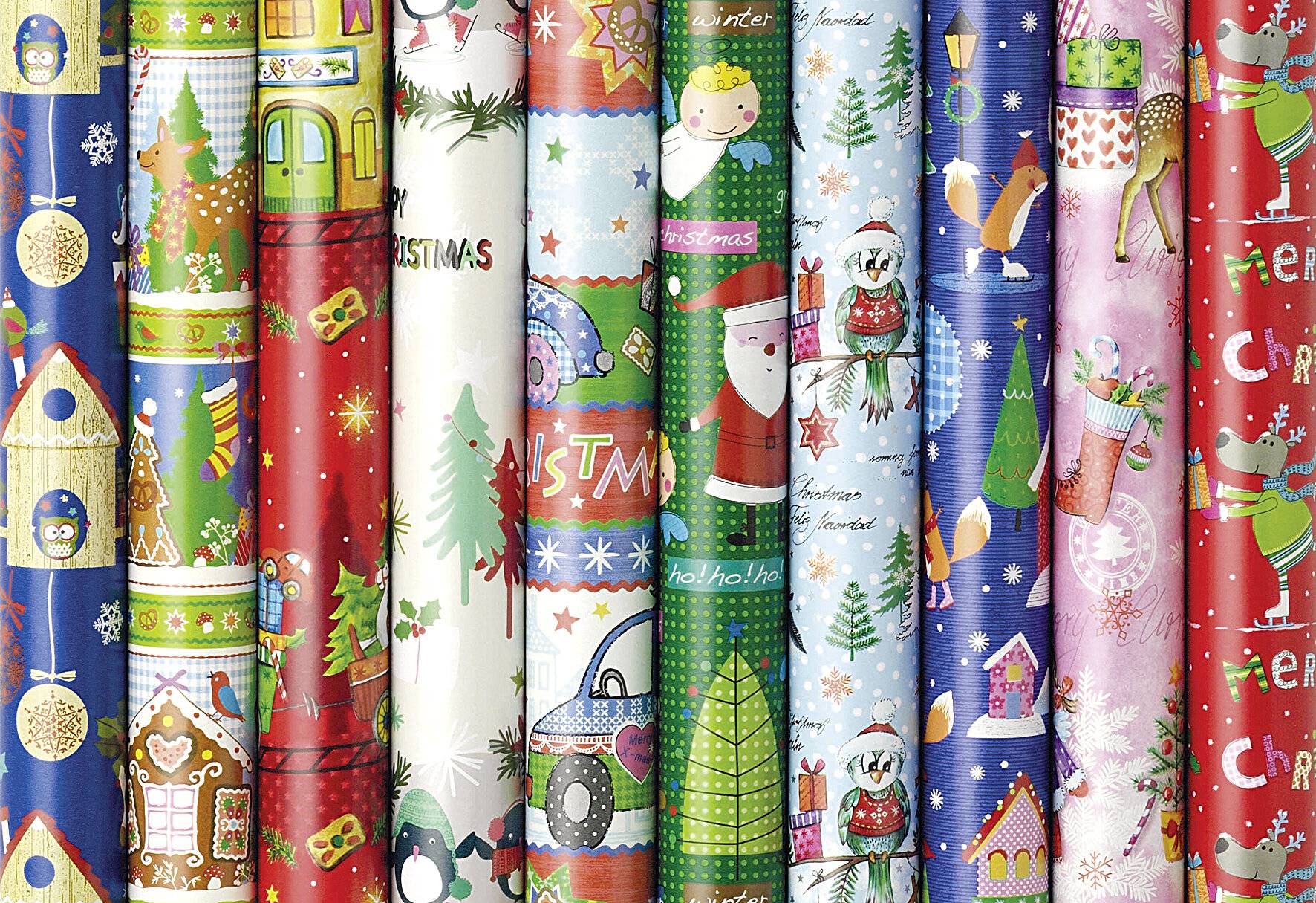 ZOEWIE Geschenkpapier Präsenta Bambini Weihnachten sortiert 70cm 2m Rolle