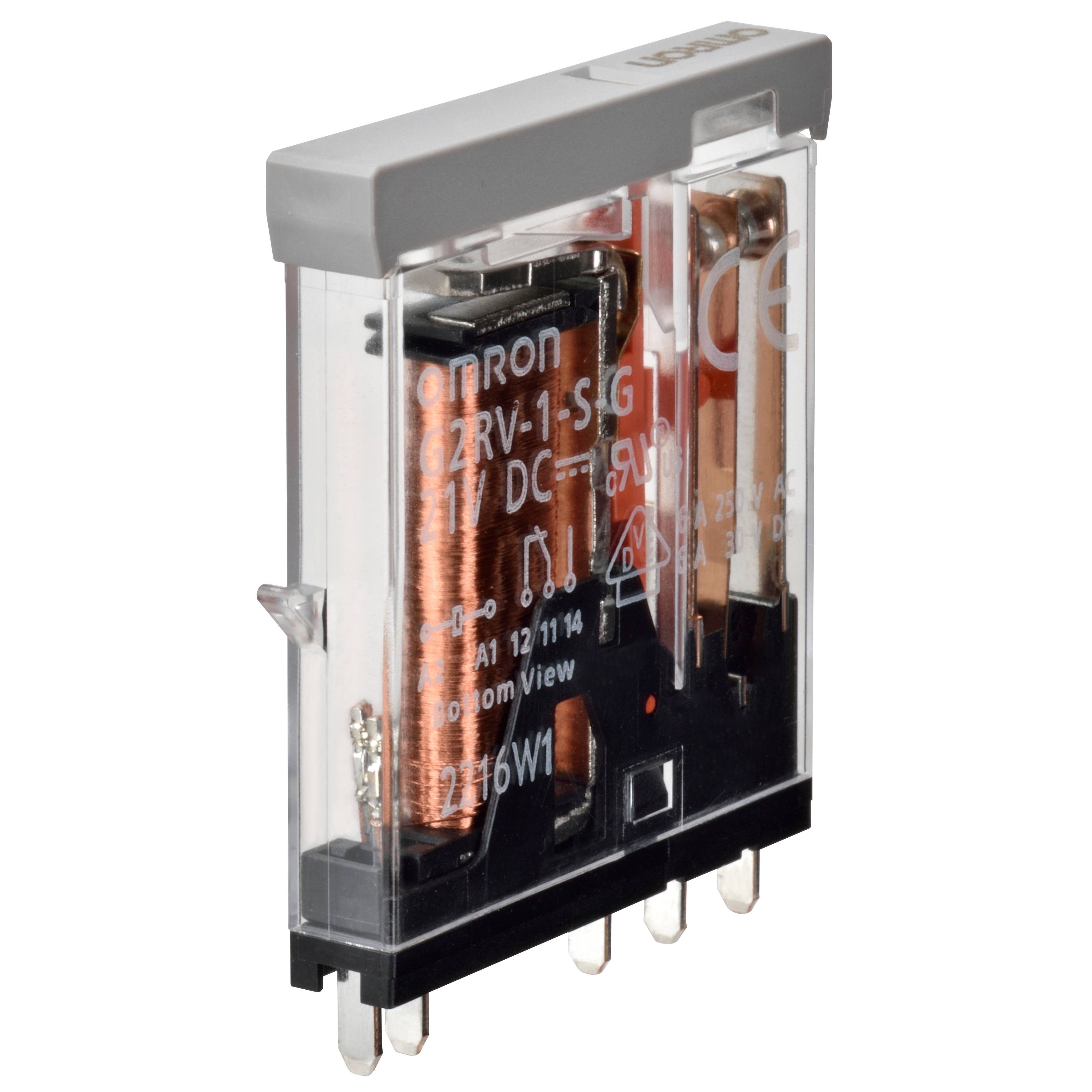 Omron G2RV Monostabiles Relais 21V dc Spule 1-poliger Wechsler Steckrelais 6A 100 mΩ 300mW