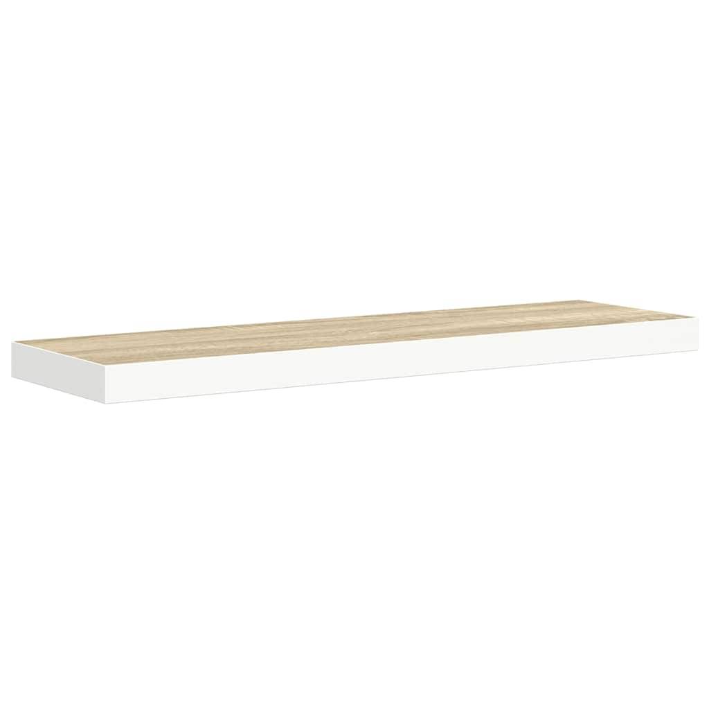 vidaXL Schweberegal Eichen-Optik und Weiß 80x23,5x3,8 cm MDF