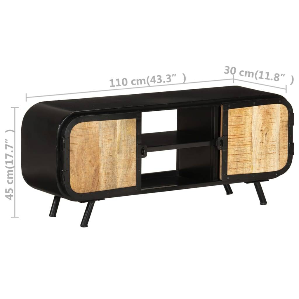 vidaXL TV-Schrank 110x30x45 cm Raues Mangoholz