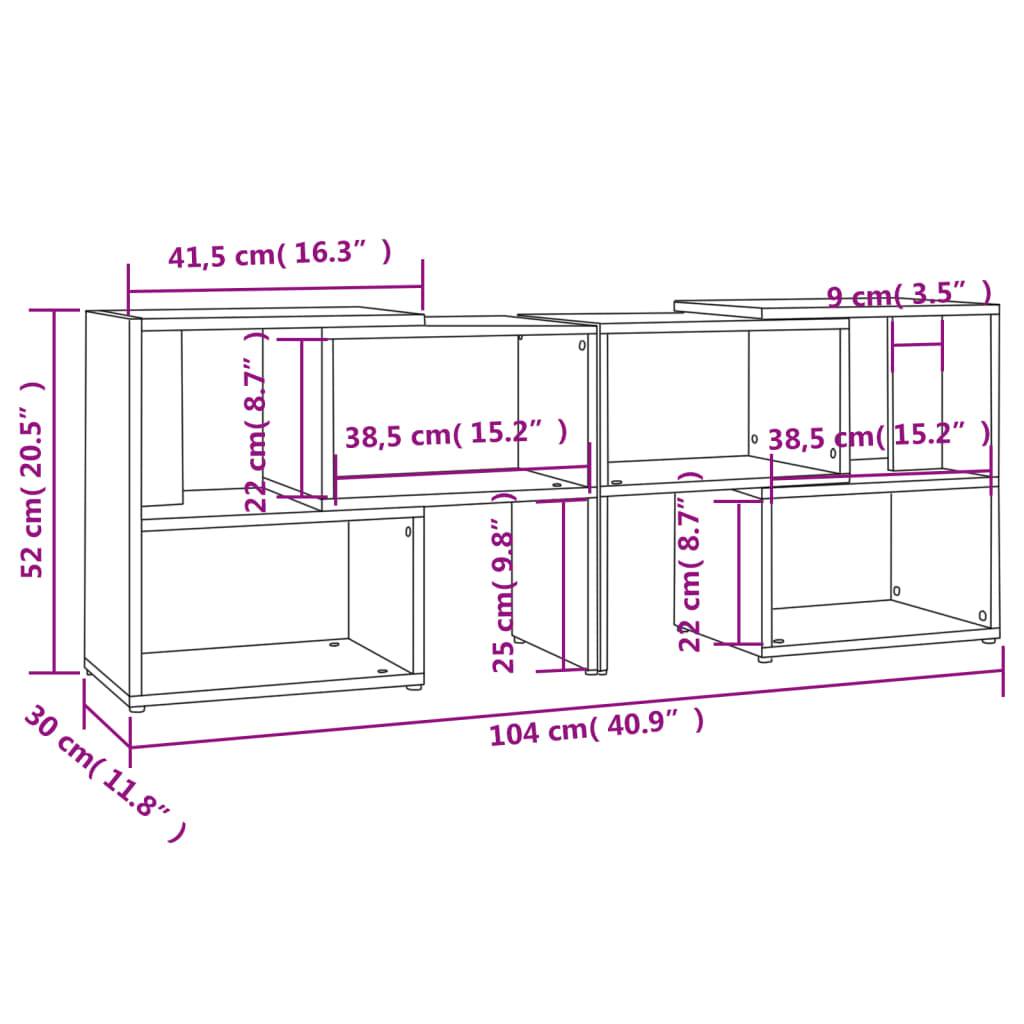 vidaXL TV-Schrank Hochglanz-Schwarz 104x30x52cm Holzwerkstoff