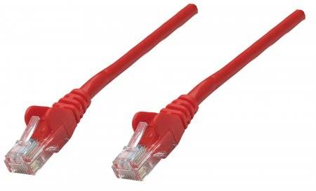 Intellinet 737326 RJ45 Netzwerkkabel, Patchkabel CAT 5e U/UTP 0.25 m Rot 1 St.