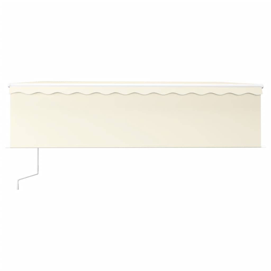 vidaXL Markise Automatisch mit Rollo LED Windsensor 5x3 m Creme