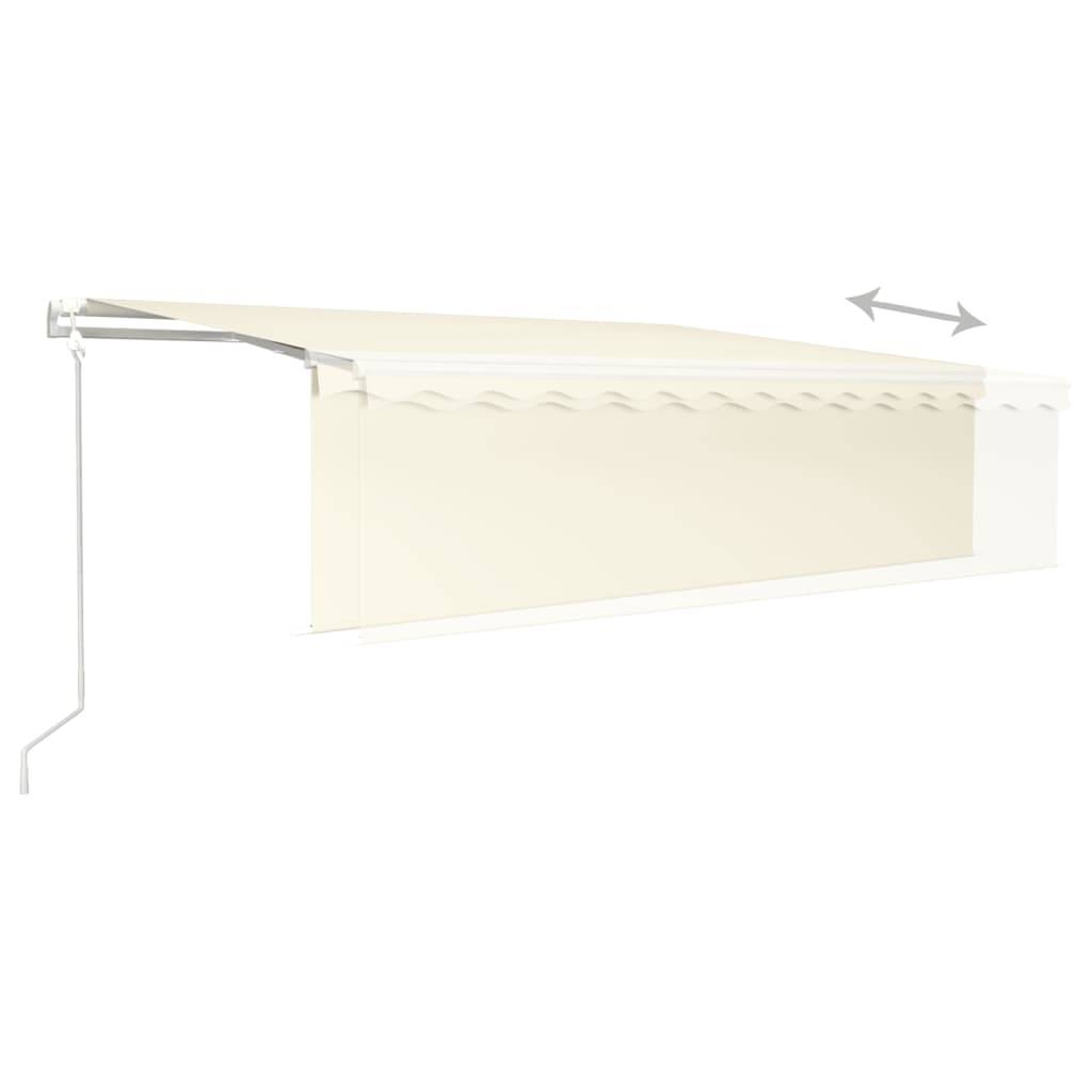 vidaXL Markise Automatisch mit Rollo LED Windsensor 5x3 m Creme