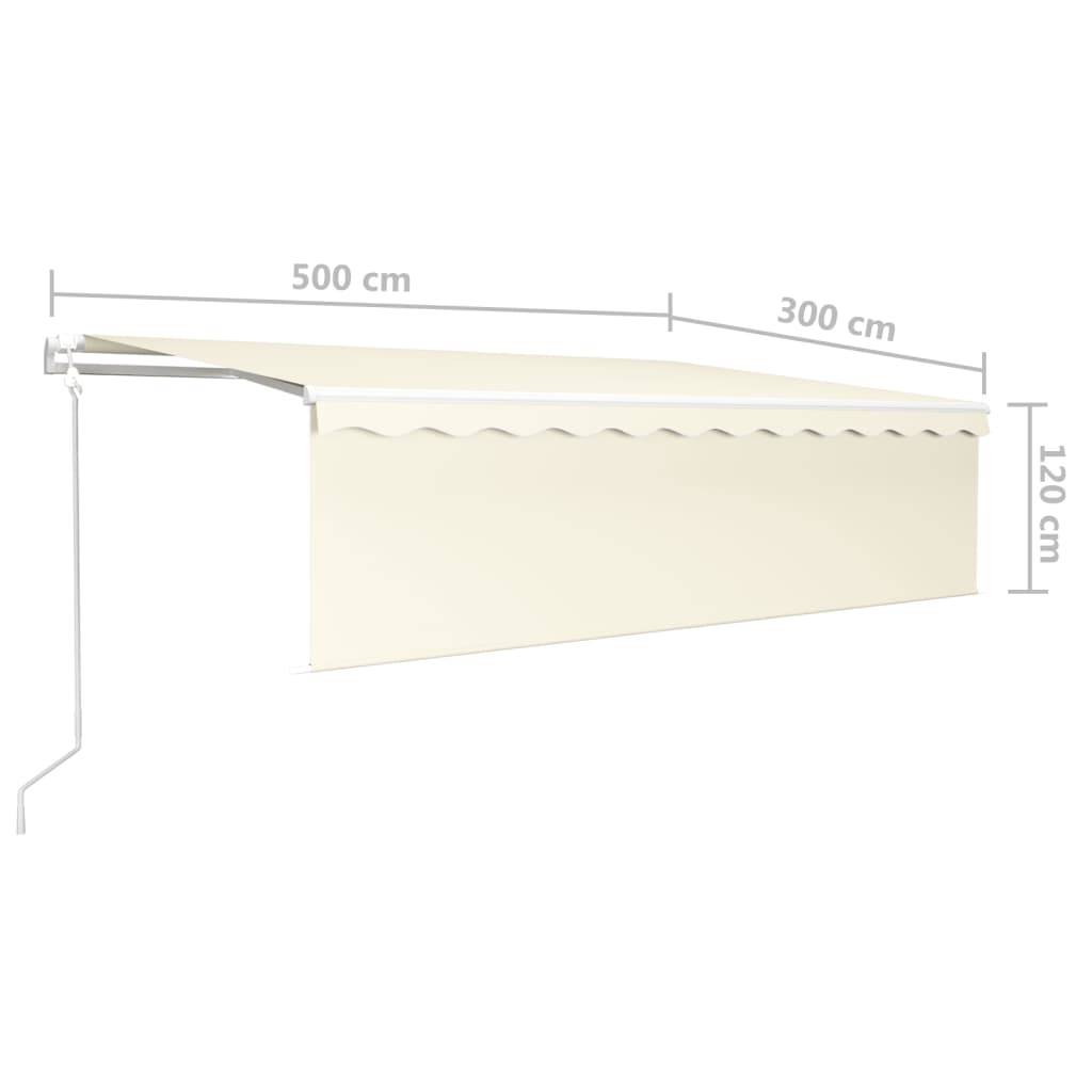 vidaXL Markise Automatisch mit Rollo LED Windsensor 5x3 m Creme