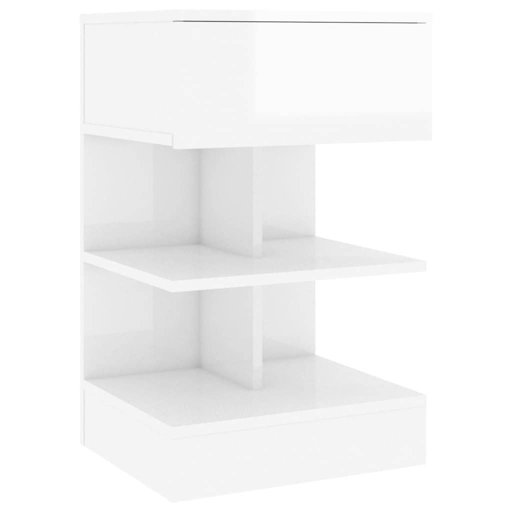 vidaXL Nachttisch Hochglanz-Weiß 40x35x65 cm Holzwerkstoff