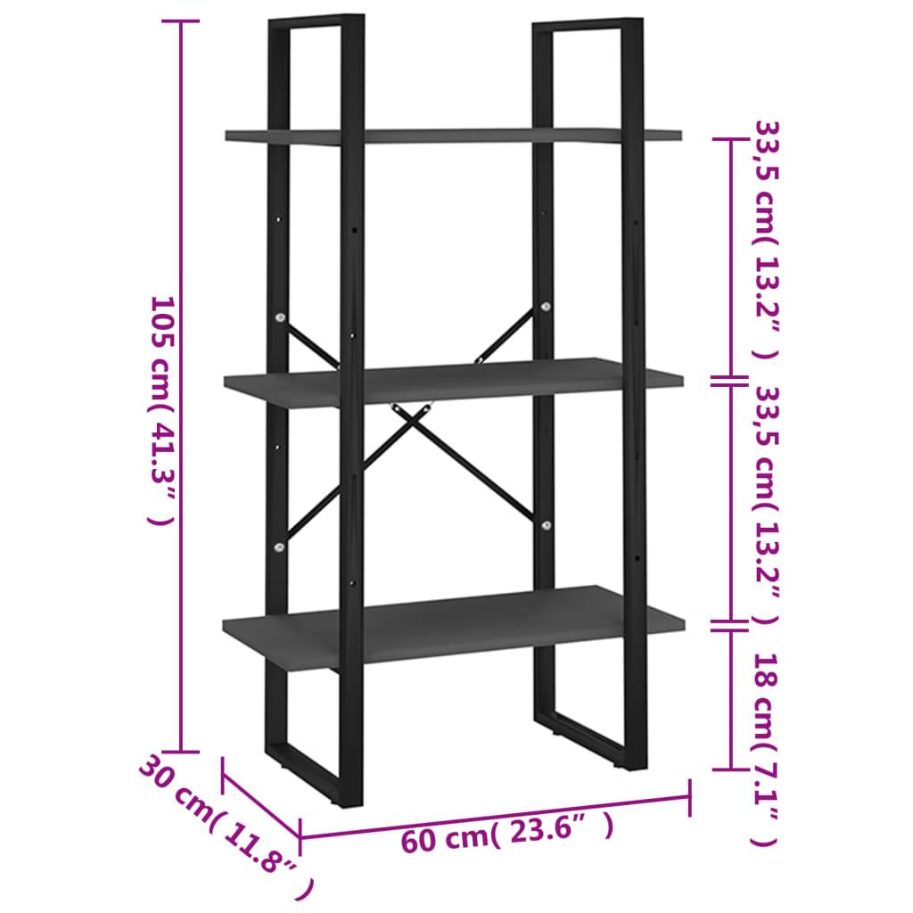 vidaXL Lagerregal Grau 60x30x105 cm Holzwerkstoff