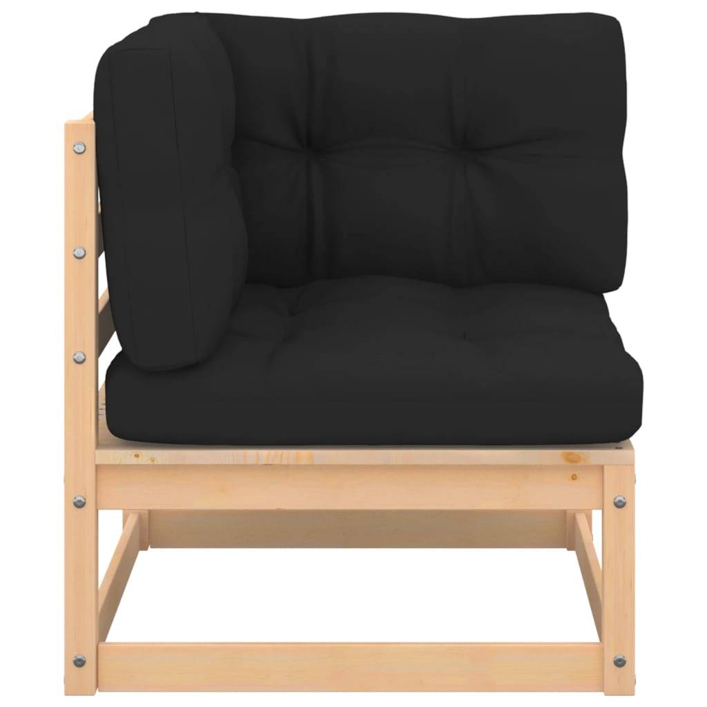 vidaXL Garten-Ecksofas mit Kissen 2 Stk. Massivholz Kiefer