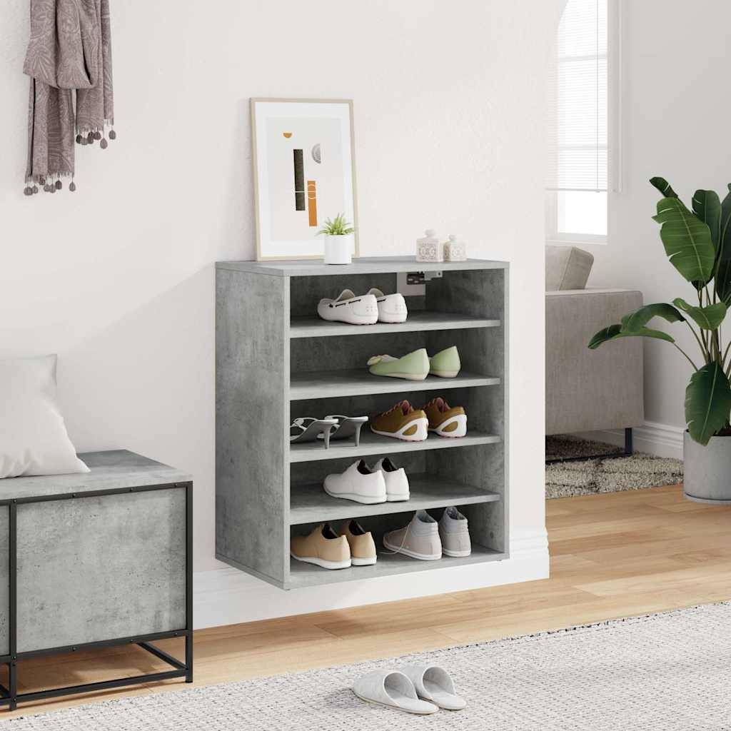 vidaXL Schuhschrank Betongrau 60x35x70 cm Holzwerkstoff