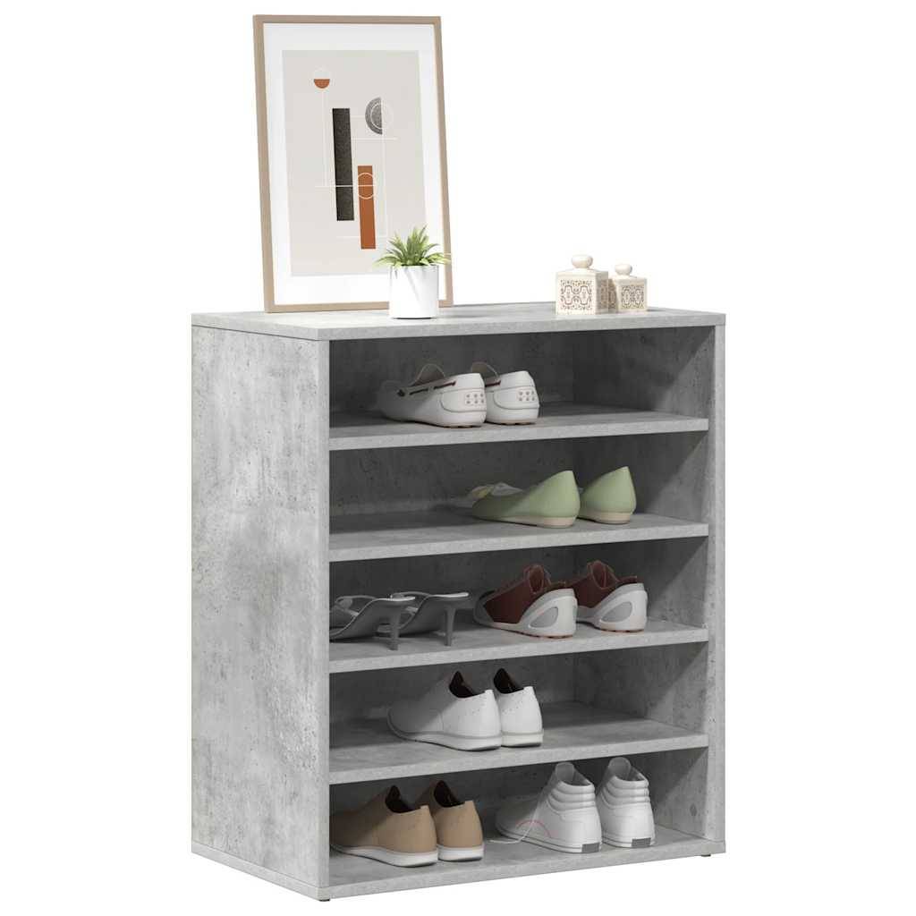 vidaXL Schuhschrank Betongrau 60x35x70 cm Holzwerkstoff