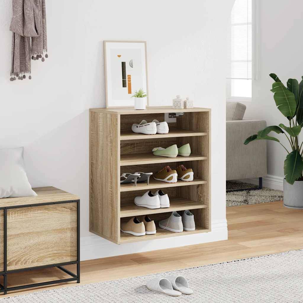 vidaXL Schuhschrank Sonoma-Eiche 60x35x70 cm Holzwerkstoff
