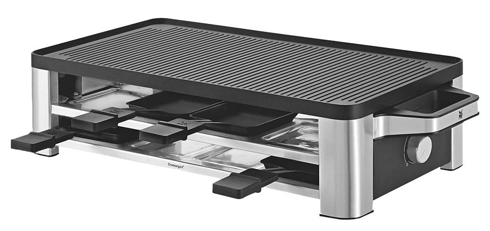 WMF LONO Raclette Raclette 8 Pfännchen, mit manueller Temperatureinstellung Edelstahl, Schwarz