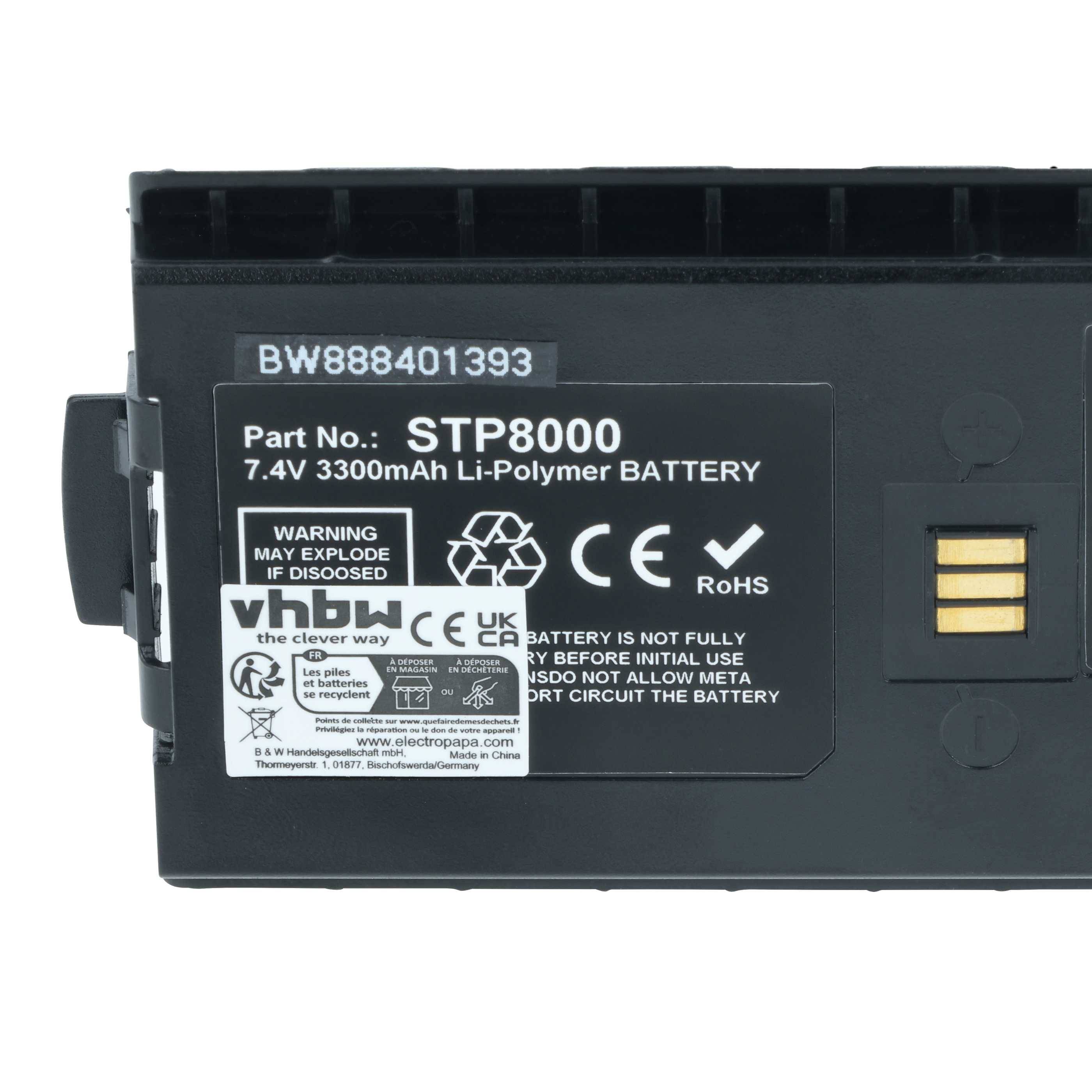 vhbw 2x Akku Ersatz für Sepura 300-01174, 300-01175, 300-00635, 300-00631, 300-00634 für Funkgerät, Walkie Talkie (3300