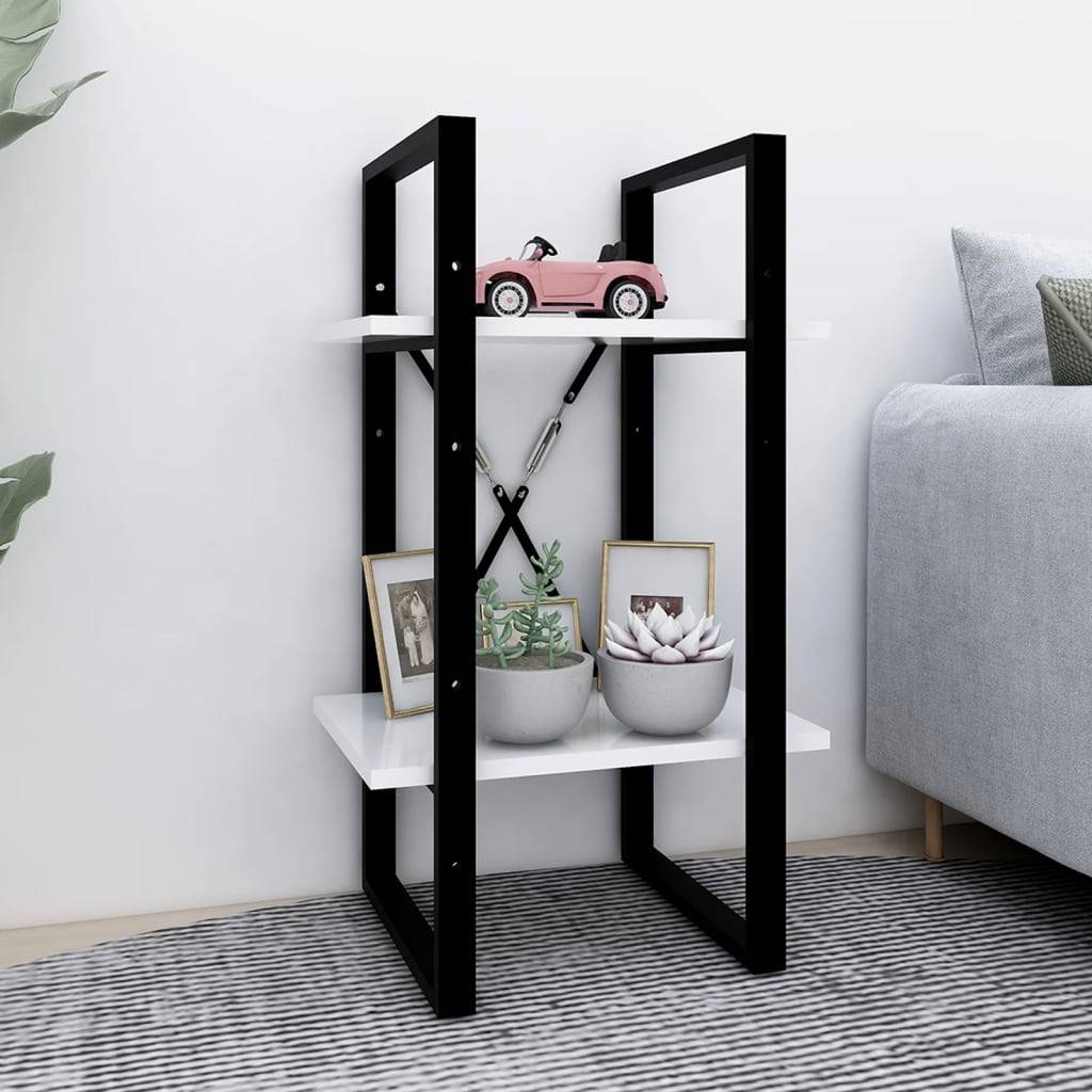 vidaXL Bücherregal 2 Fächer Weiß 40x30x70 cm Holzwerkstoff