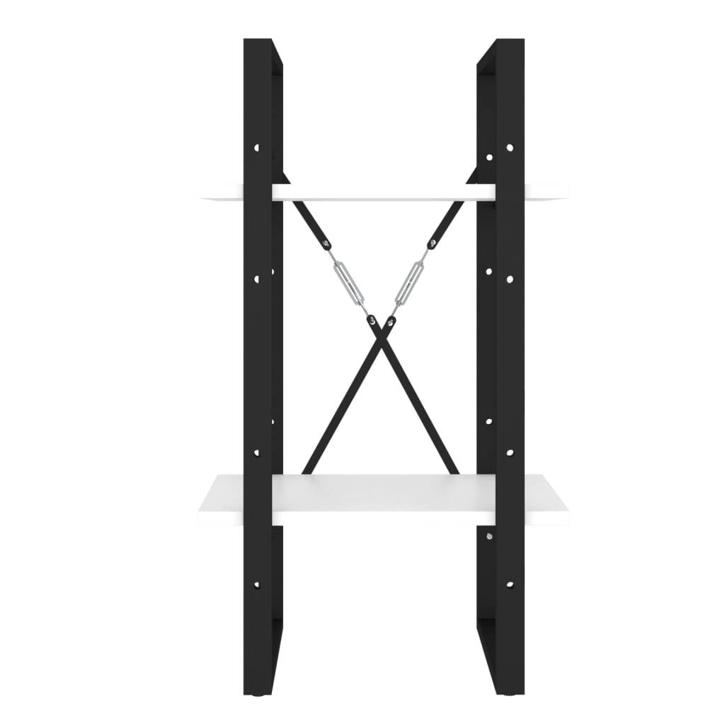 vidaXL Bücherregal 2 Fächer Weiß 40x30x70 cm Holzwerkstoff