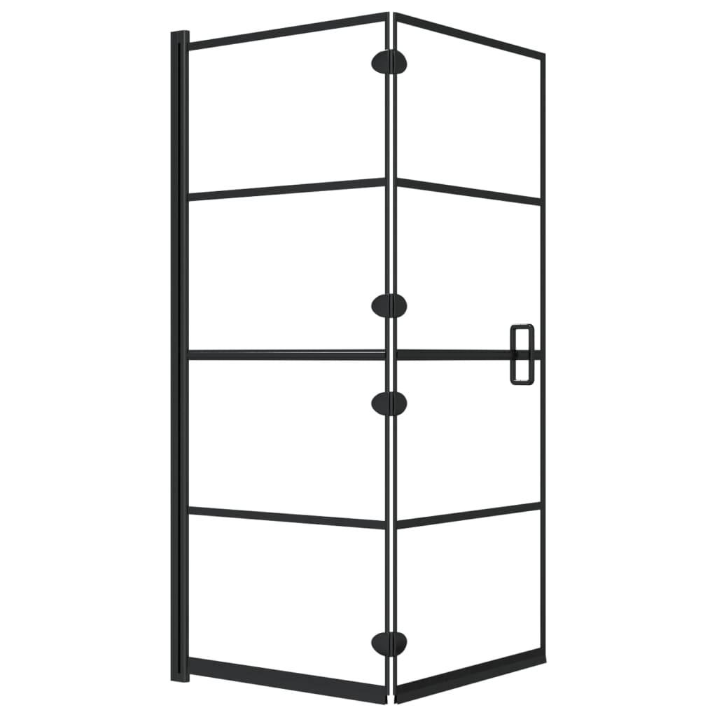 vidaXL Faltbare Duschkabine ESG 120x140 cm Schwarz