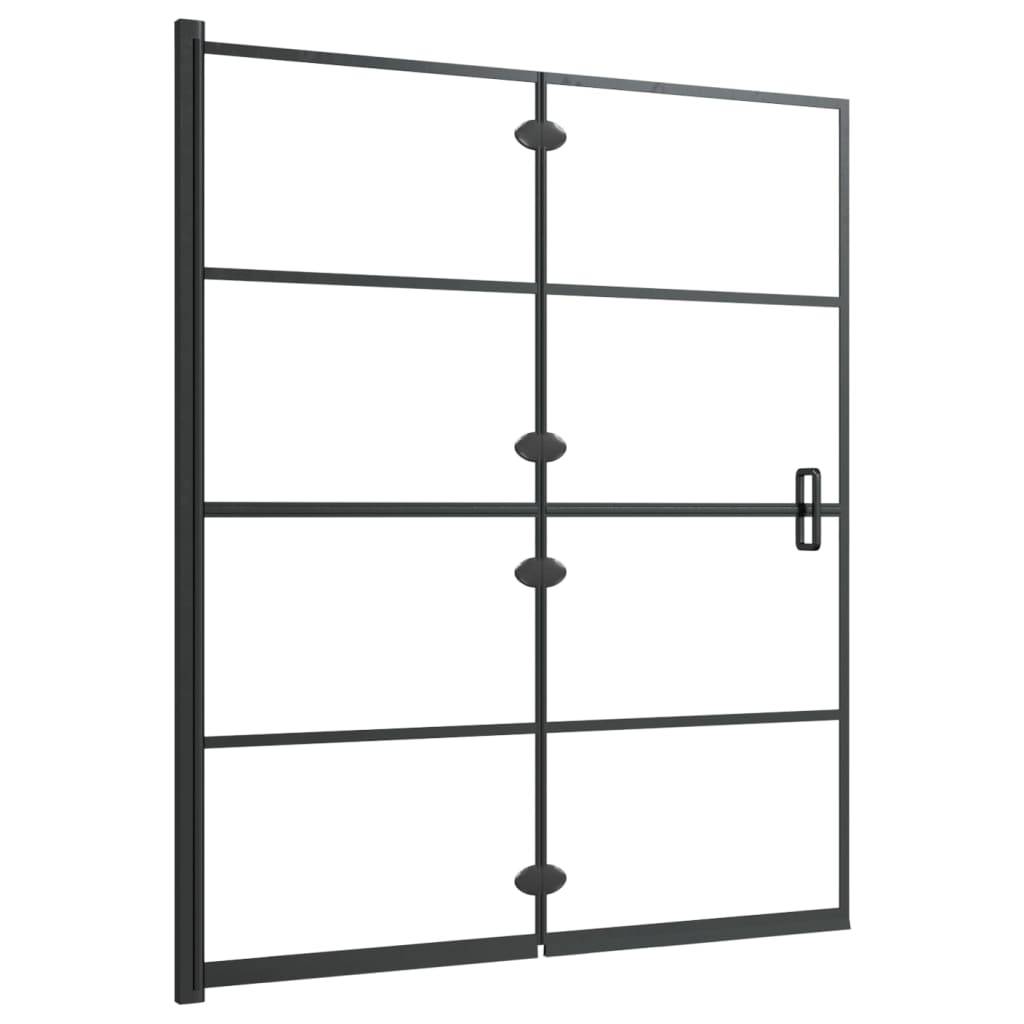 vidaXL Faltbare Duschkabine ESG 120x140 cm Schwarz
