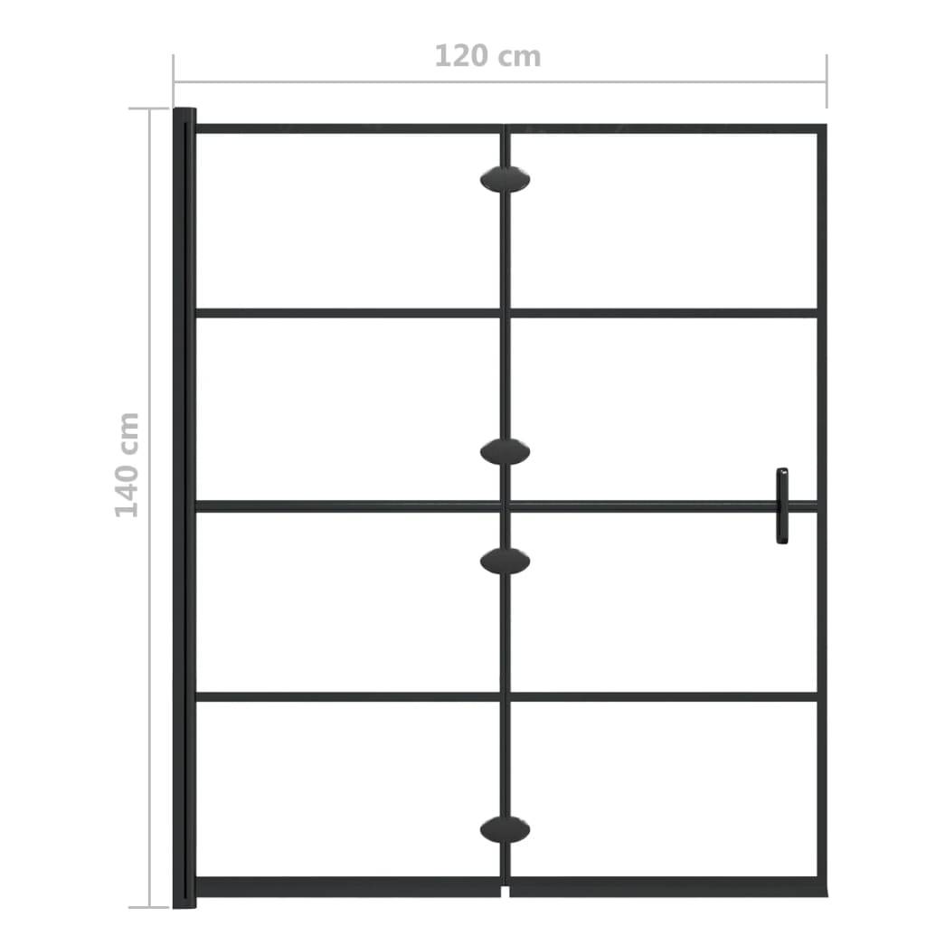 vidaXL Faltbare Duschkabine ESG 120x140 cm Schwarz