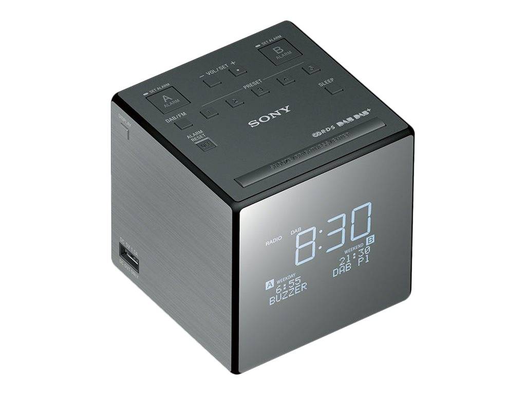 Sony XDR-C1DBP Radiowecker DAB+, UKW Akku-Ladefunktion Silber, Schwarz