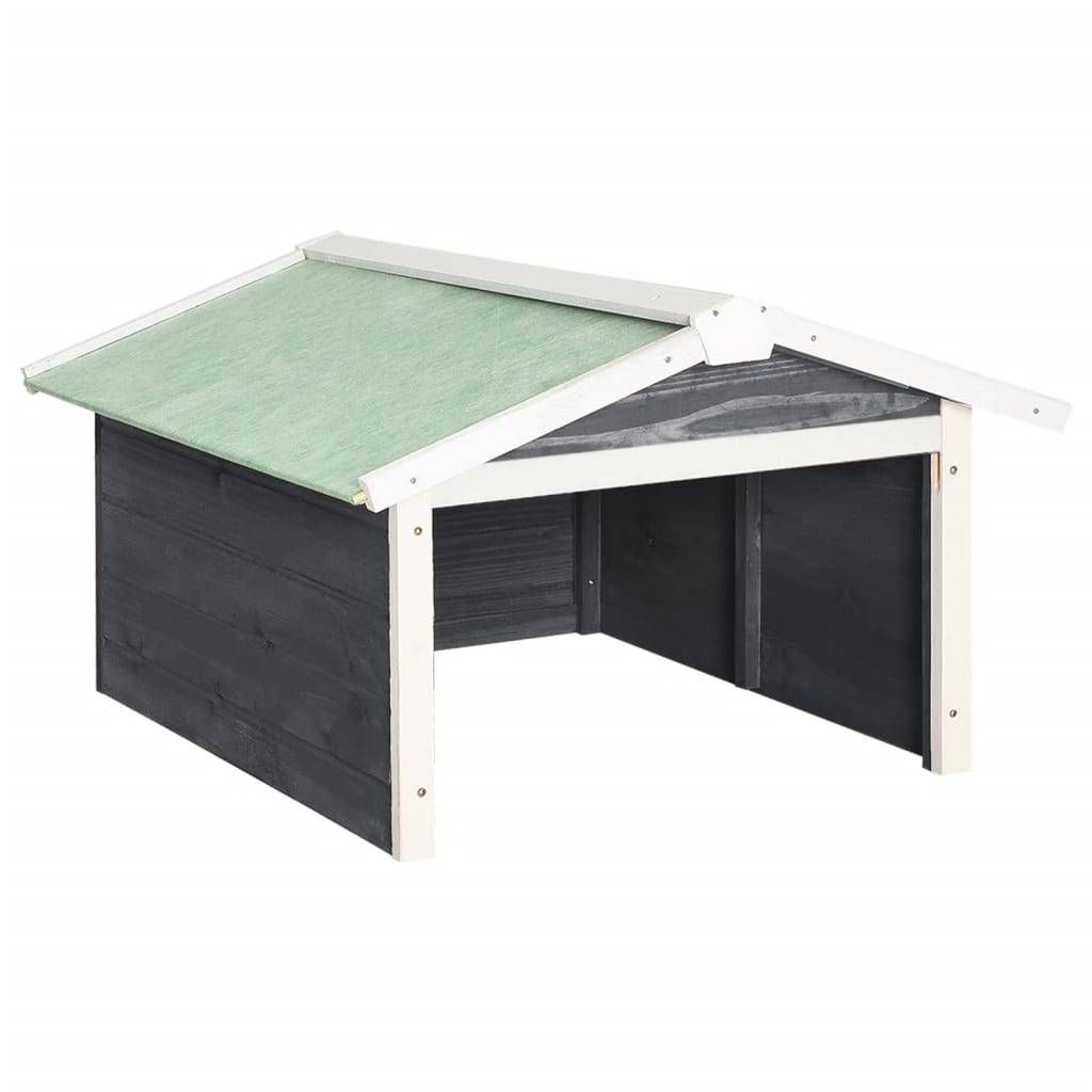 vidaXL Roboter-Rasenmäher Garage 72x87x50 cm Grau Weiß Tannenholz
