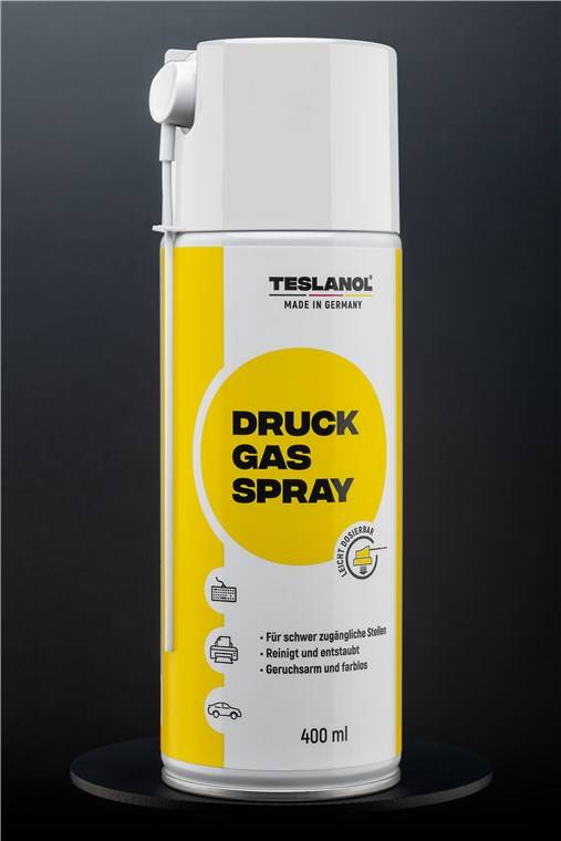 Teslanol 26003 Druckluftspray zum Reinigen & Entstauben von PC & Tastatur Druckluftreiniger Druckluft Spraydose 400 ml