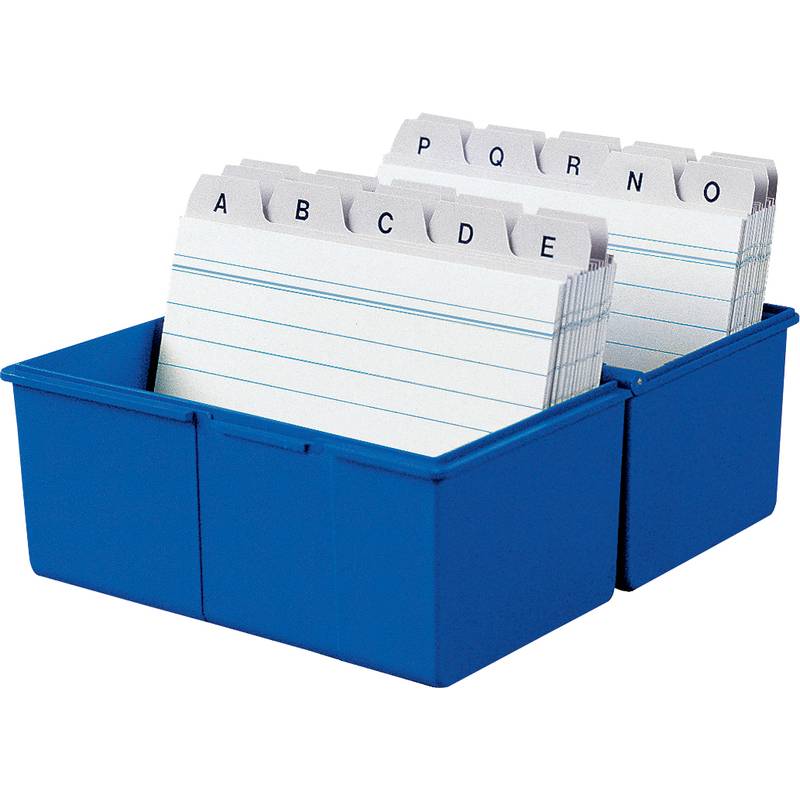 HAN SIGNAL 978-14 Karteibox Blau DIN A8 quer Stahlscharnier, Deckel als zusätzlicher Trog nutzbar