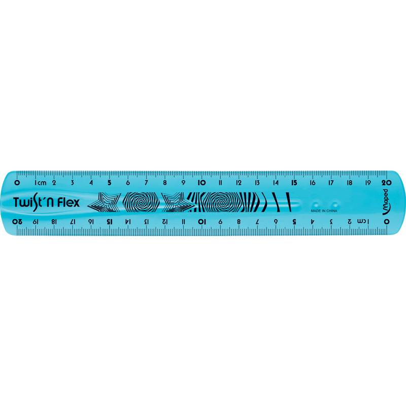 Lineal Twist'n Flex 20 cm farbig sortiert in Blisterverpackung