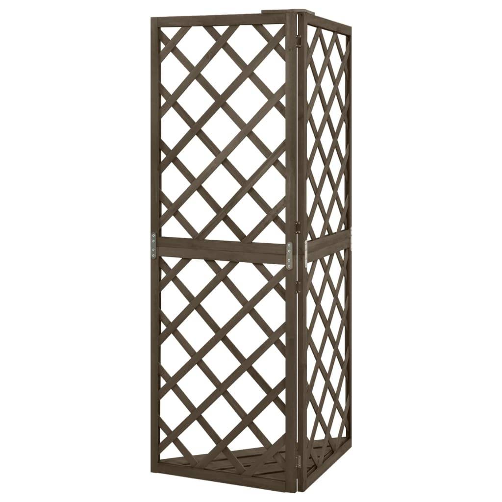 vidaXL Eckspalier Grau 50x50x145 cm Massivholz Tanne