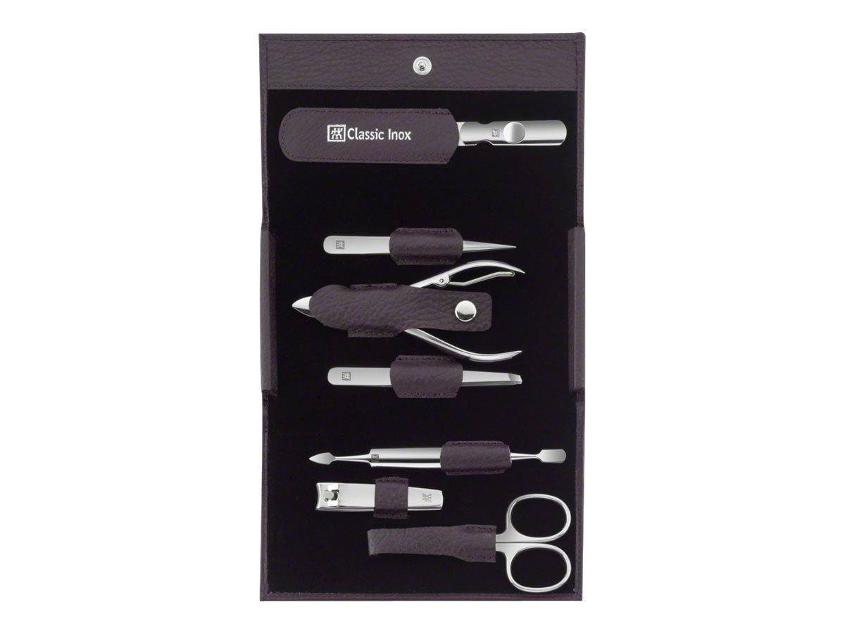 Zwilling CLASSIC INOX Druckknopf -Etui, Rindleder, lila, 7-tlg