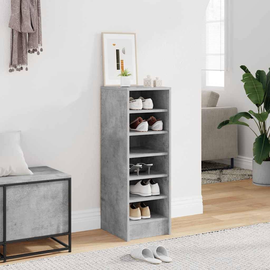 vidaXL Schuhschrank Betongrau 31,5x35x90 cm Holzwerkstoff