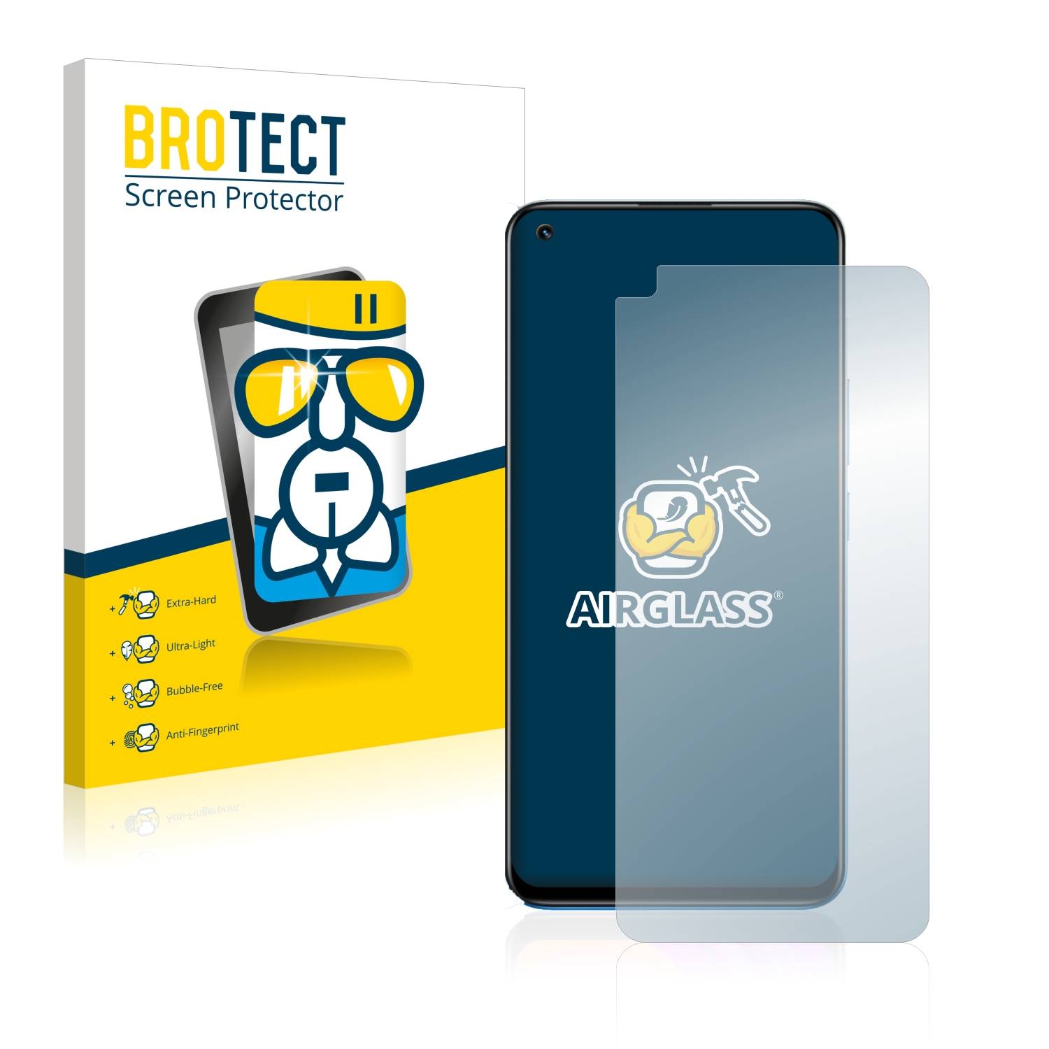 BROTECT AirGlass Flexible Schutz Glas Folie für realme 8 Klar Transparent