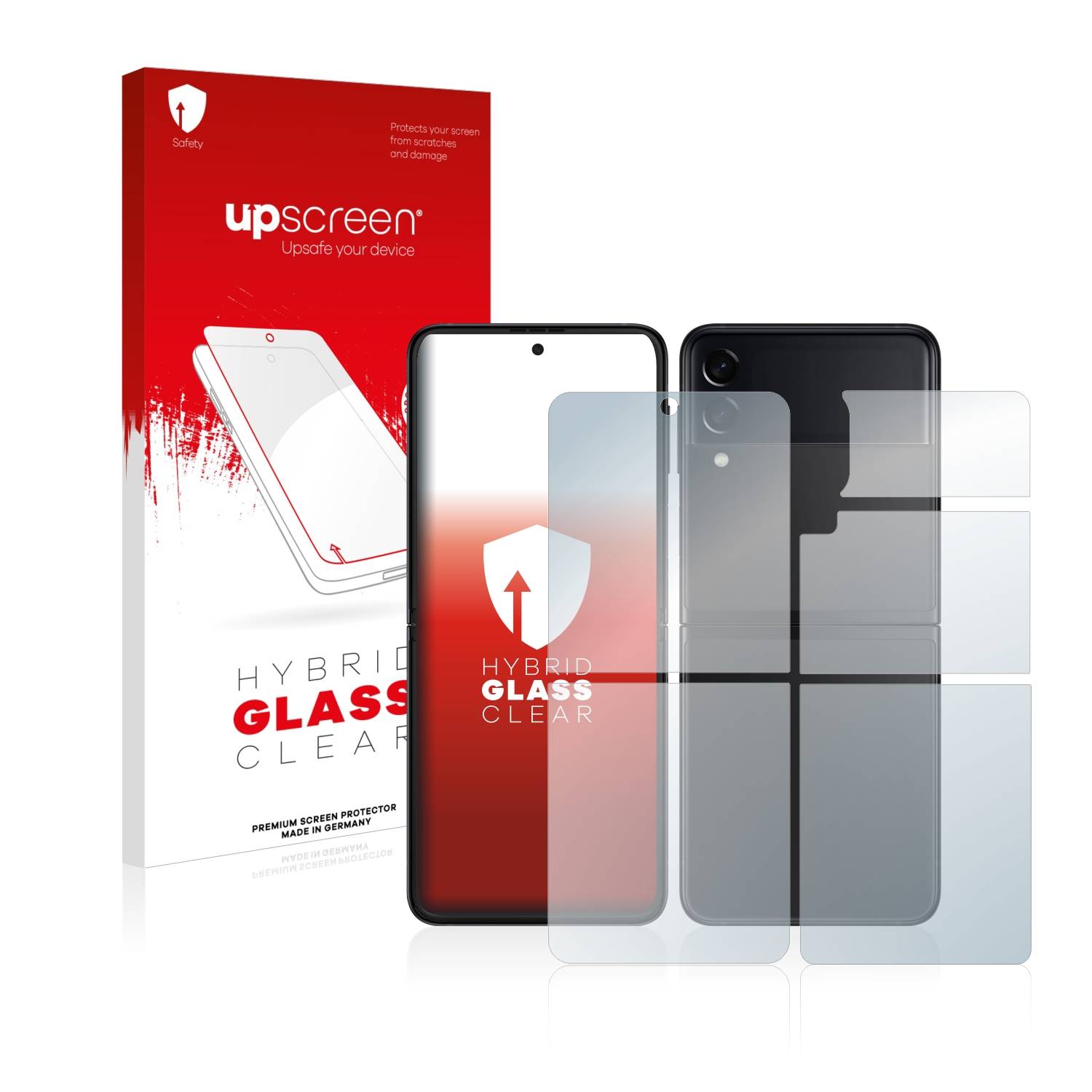 upscreen Hybrid Glas Schutz-Folie für Samsung Galaxy Z Flip 3 5G (Display+Rückseite)