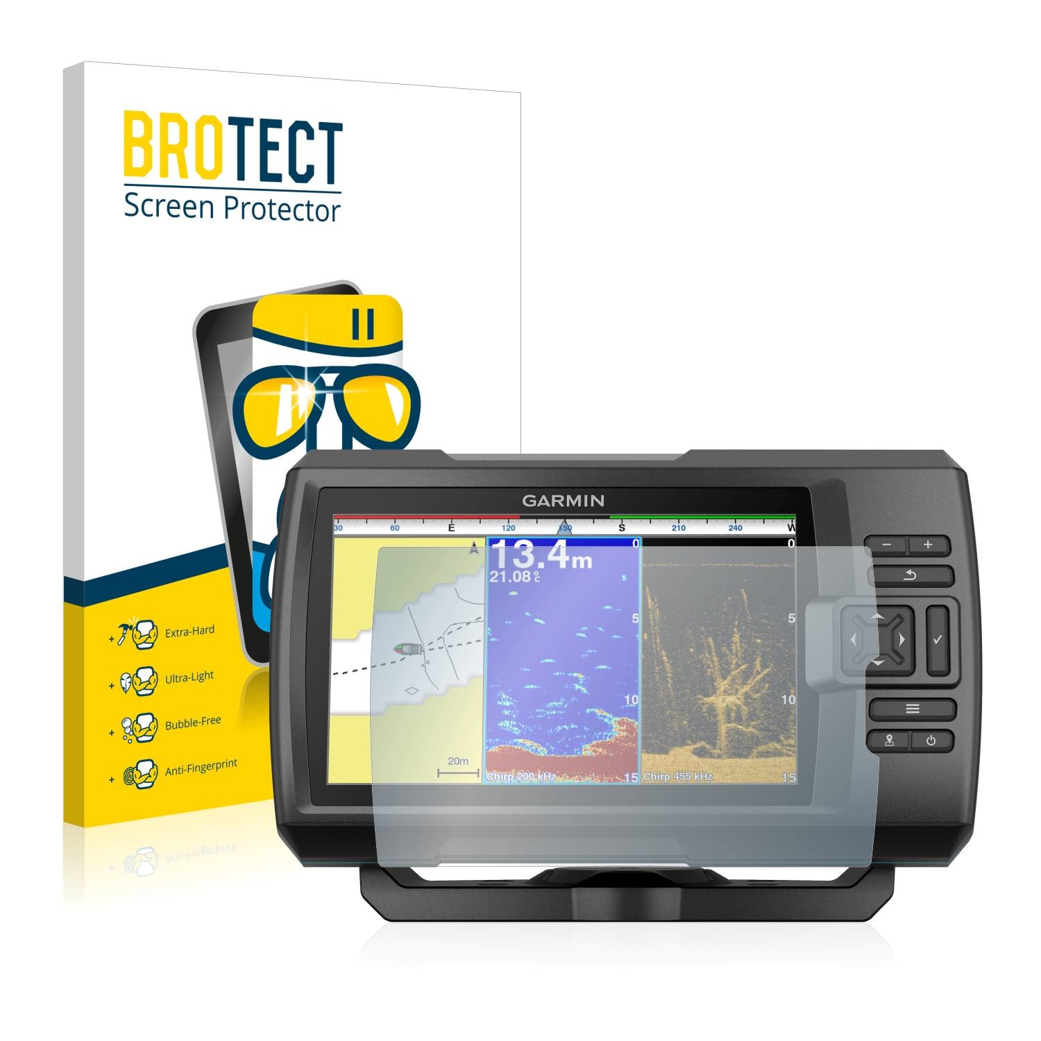BROTECT AirGlass Flexible Schutz Glas Folie für Garmin Striker Plus 9sv Klar Transparent