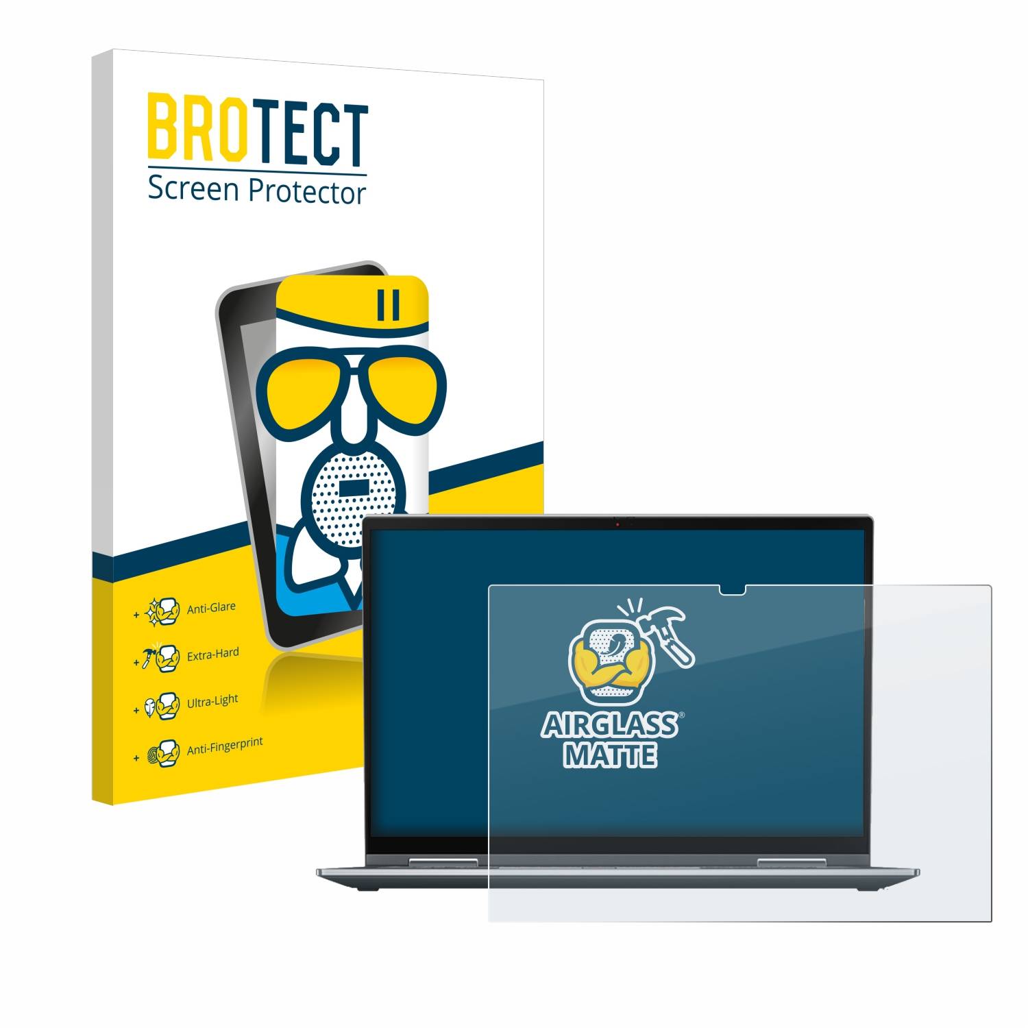 BROTECT AirGlass Matt Glas Schutz Folie für Lenovo ThinkPad X1 Yoga (6. Gen.)