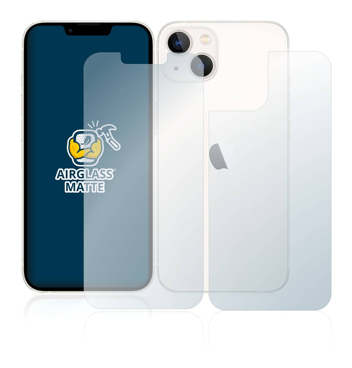 BROTECT AirGlass Matt Glas Schutz Folie für Apple iPhone 13 (Display+Rückseite)