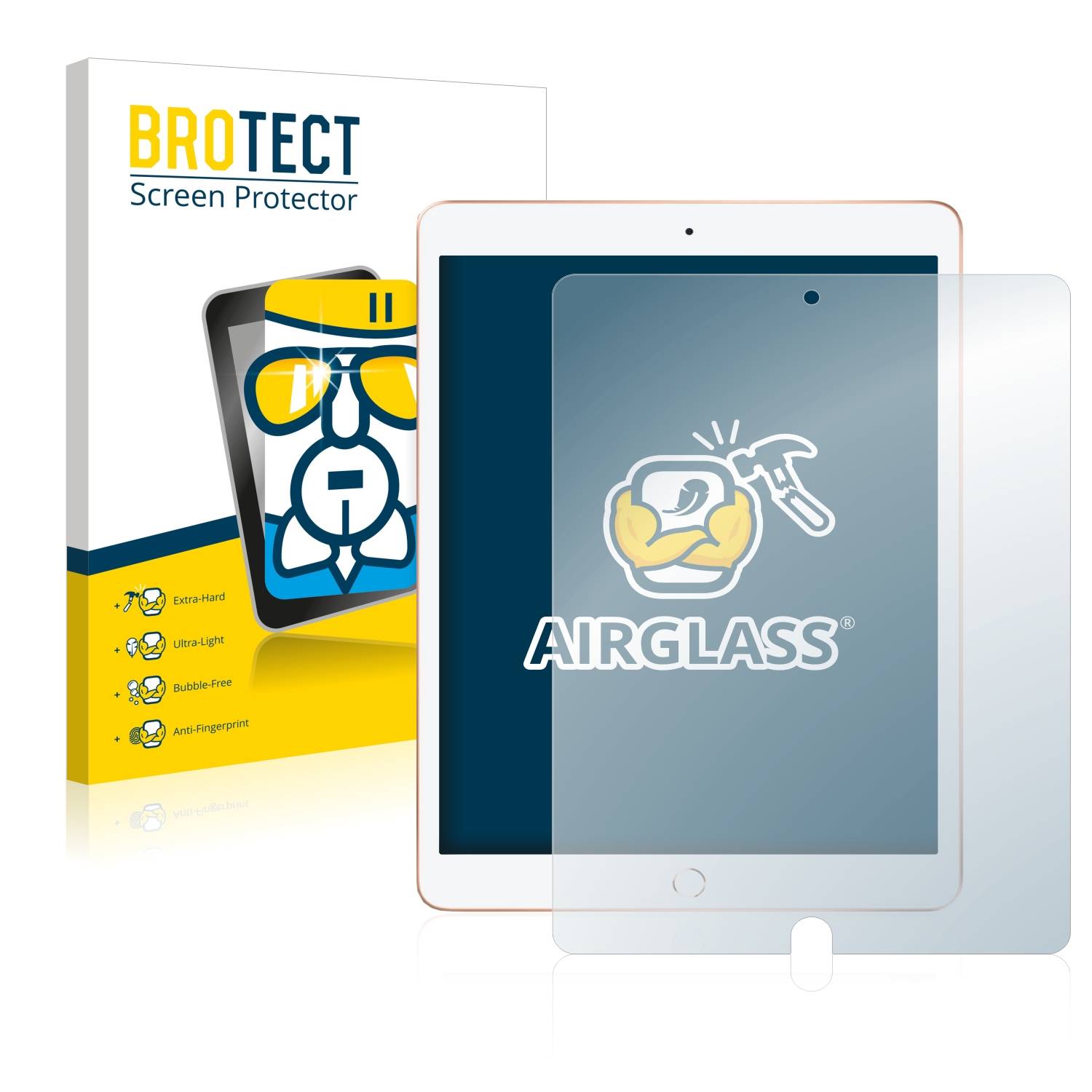 BROTECT AirGlass Glas Panzer-Folie für Apple iPad 10.2 WiFi Cellular 2020 (8. Gen.) - Schutzglas