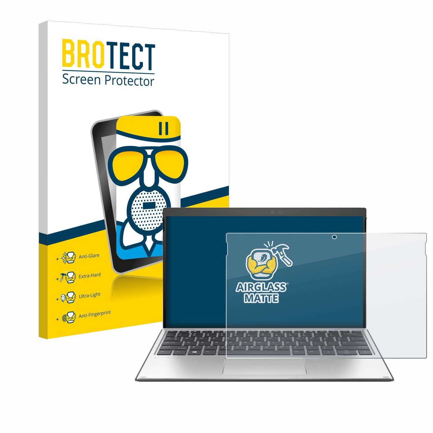BROTECT AirGlass Flexible Schutz Glas Folie für HP Elite x2 G4 Matt Entspiegelt
