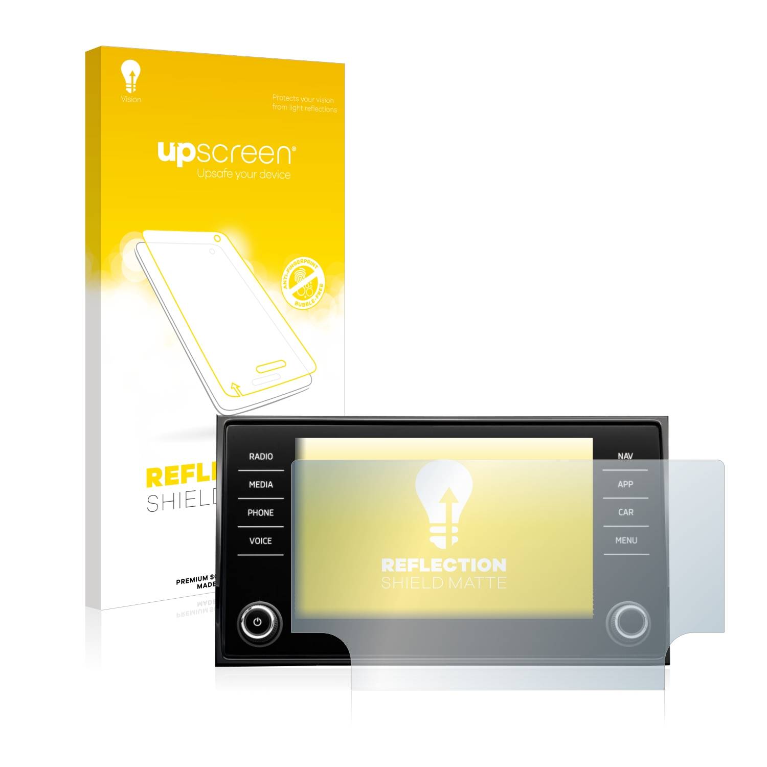 upscreen Reflection Shield Matt Schutzfolie für Skoda Karoq Amunds Sportline 2021 Infotainment System