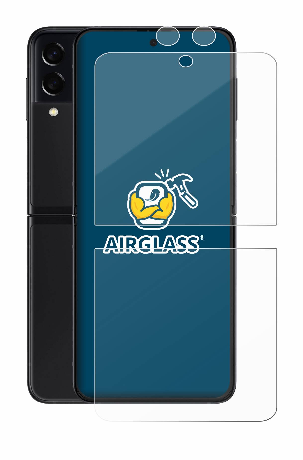 BROTECT AirGlass Glas Schutz-Folie für Samsung Galaxy Z Flip 3 5G (Display+Kamera) - Schutzglas