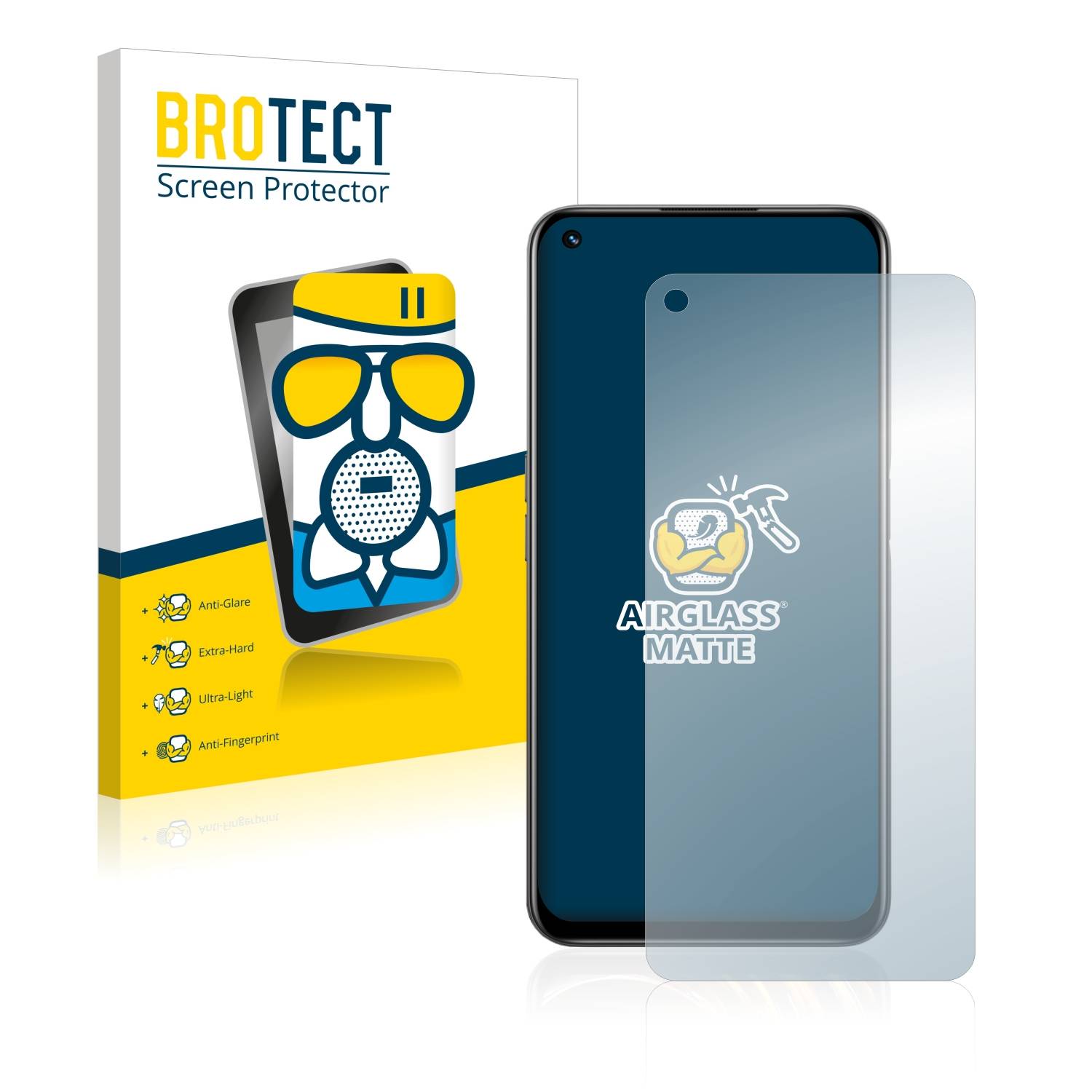 BROTECT AirGlass Flexible Schutz Glas Folie für realme 8i Matt Entspiegelt