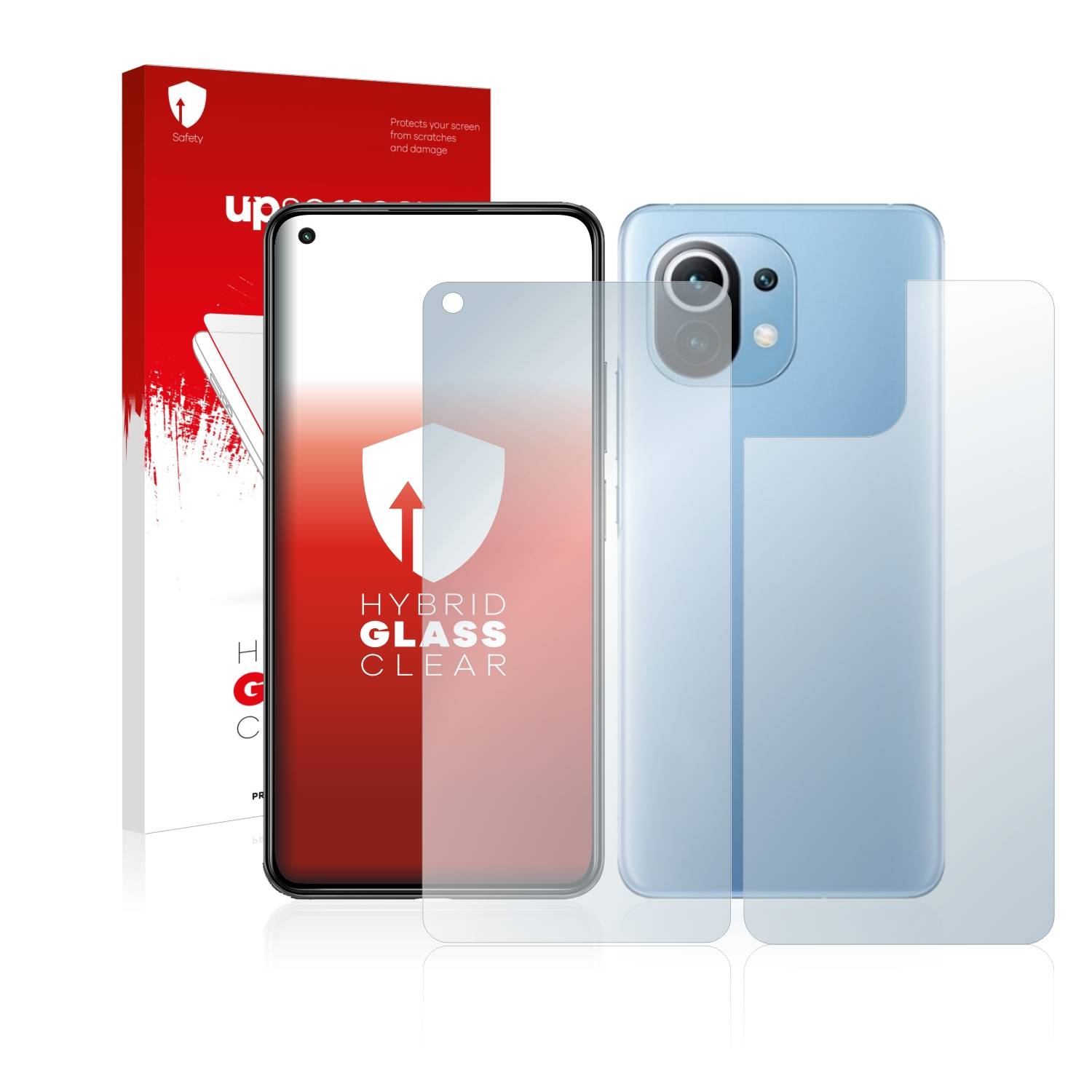 upscreen Hybrid Glas Panzer-Folie für Xiaomi Mi 11 Lite 5G (Display+Rückseite)