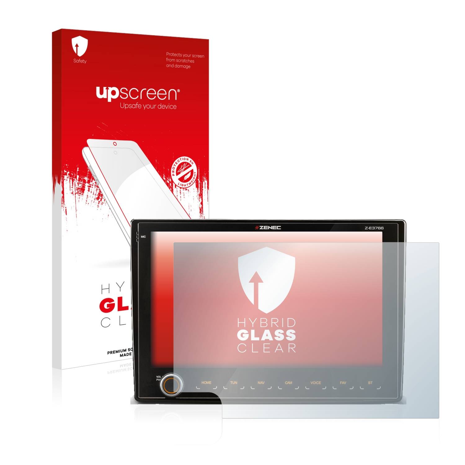 upscreen Hybrid Glas Schutz-Folie für Fiat Ducato III 2006 - 2011 Zenec Z-E3766 9