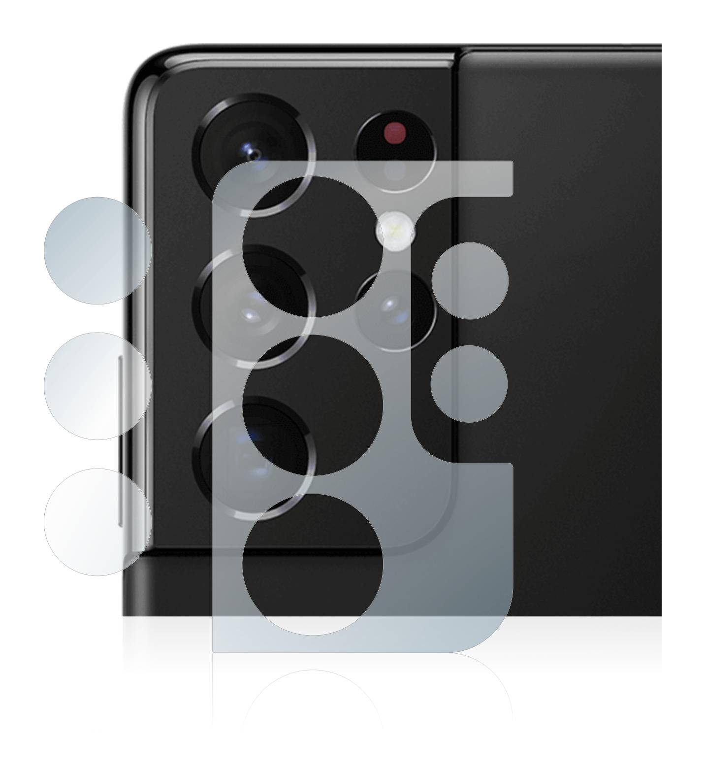 BROTECT AirGlass Glas Panzer-Folie für Samsung Galaxy S21 Ultra 5G (NUR Kameraschutz) - Schutzglas