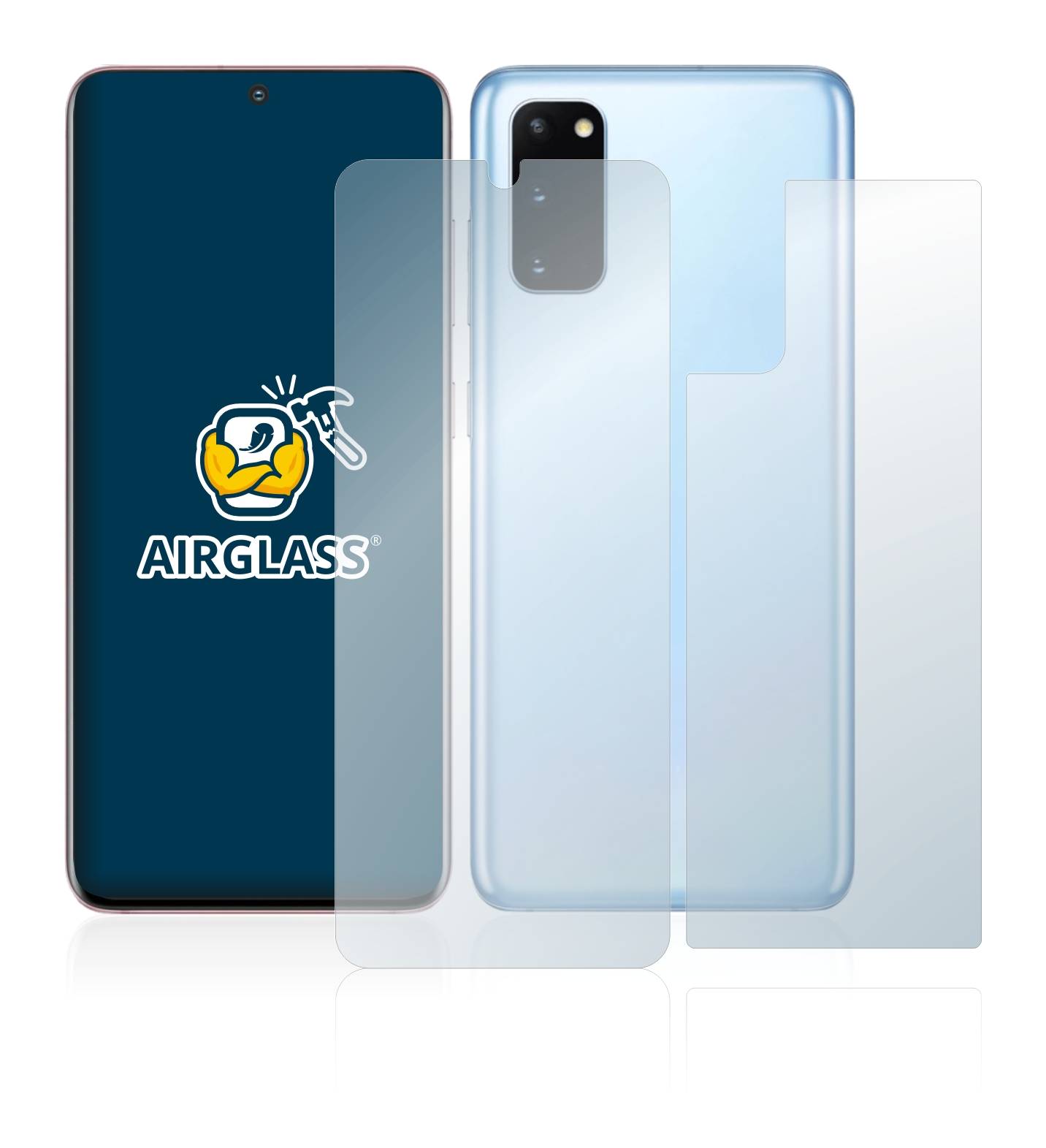 BROTECT AirGlass Glas Schutz-Folie für Samsung Galaxy S20 (Display+Rückseite) - Schutzglas