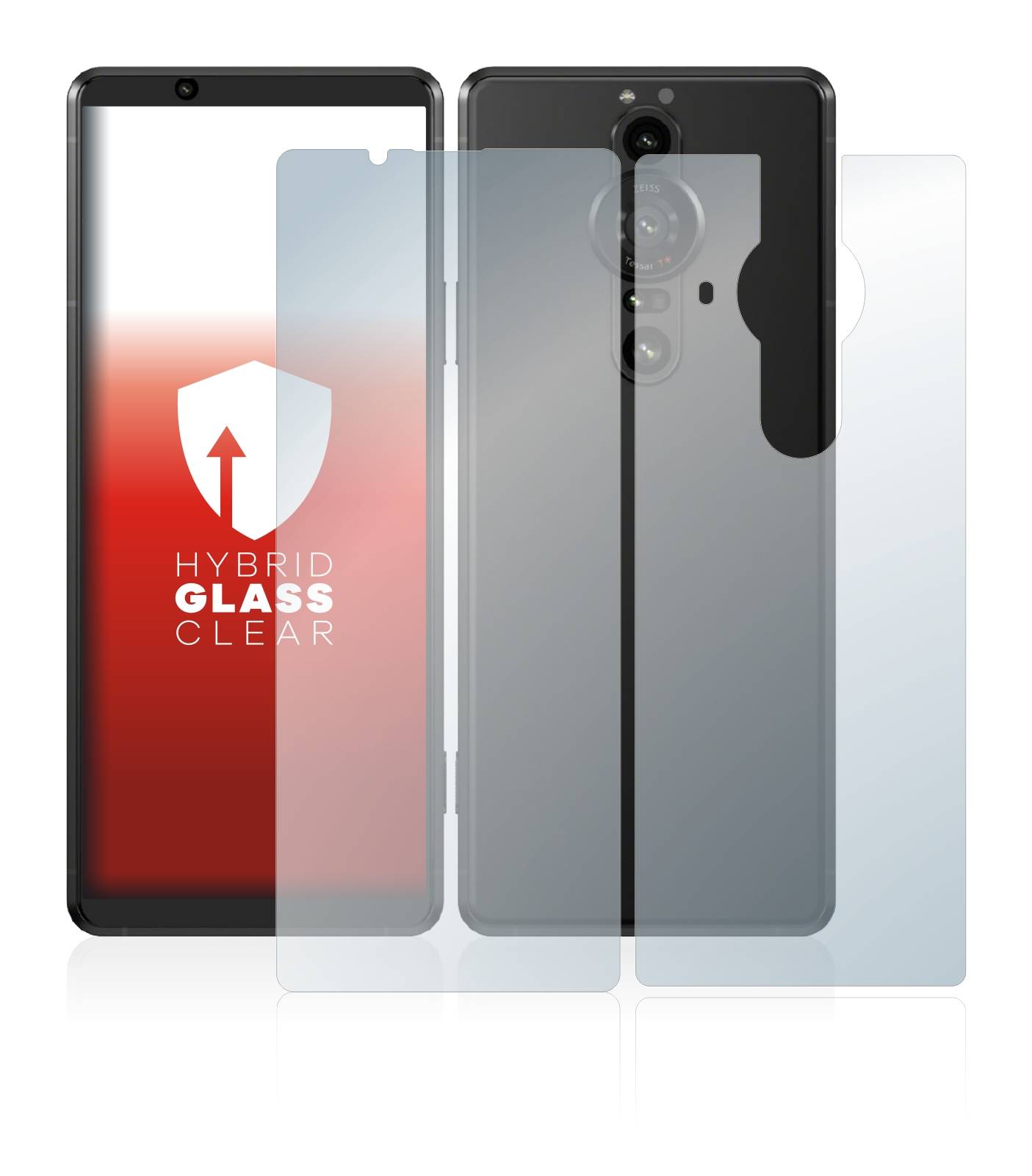 upscreen Hybrid Glas Panzer-Folie für Sony Xperia Pro-I (Display+Rückseite)