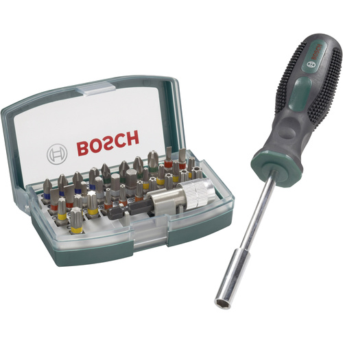 Bosch Accessories Promoline 2607017189 Bit-Set 33teilig Schlitz, Kreuzschlitz Phillips, Kreuzschlitz Pozidriv, Innen-Sechskant