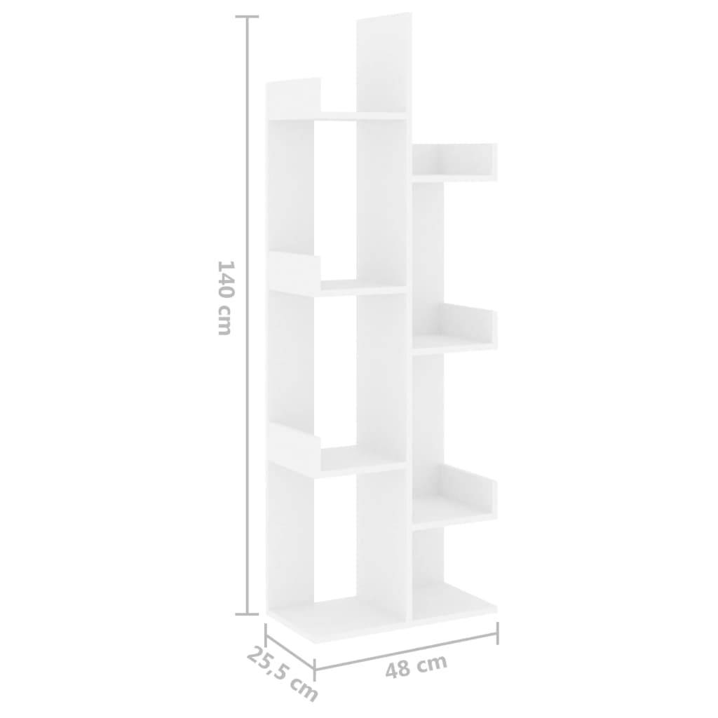 vidaXL Bücherregal Weiß 48x25,5x140 cm Holzwerkstoff